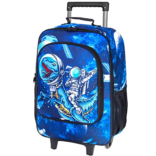 KLFVB Kids Luggage for Boys, Cute Dinosaur Rolling Wheels Suitcase for Toddler, Children Travel Carry on Suitcase