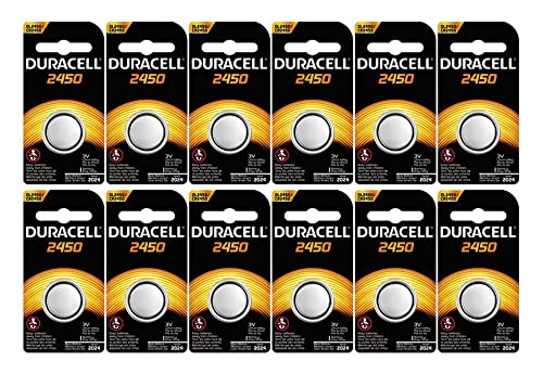 12-Pack Duracell 2450 Batteries 3.0 Volt Lithium Coin Button