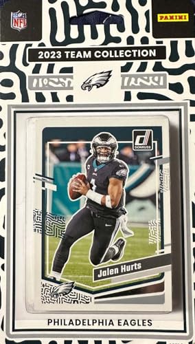 Philadelphia Eagles 2023 Donruss Factory Sealed 15 Card Team Set with Jalen Hurts and Fletcher Cox Plus Rated Rookie Cards of Jalen Carter, Nolan Smith, Tanner McKee and Tyler Steen