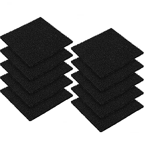 NLORNLAW 10 Pack Square Compost Bin Filters Spare Activated Carbon Filter Sheets for Indoor Kitchen Compost Bucket Countertop and Recycle Bin (5 Inches) (Black)