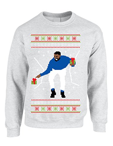 ALLNTRENDS Adult Crewneck 1-800 Hotline Bling Ugly Christmas Sweater (M, Ash)