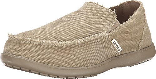 Crocs Men's Santa Cruz Loafers, Comfortable Men's Loafers, Slip On Shoes, Khaki/Khaki, 8 Men