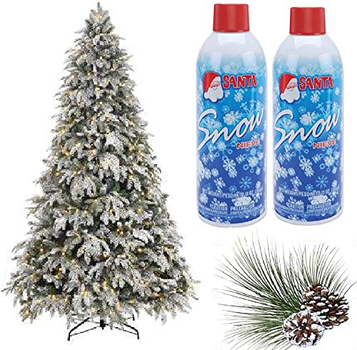 Prextex Winter Textured Snow Spray - 2pk 13oz Aerosol Bottles - Artificial Snow, Christmas Snow Artificial Tree, Fake Snow Frosted Windows, Holiday Winter Crafts, Nieve Christmas Village, Instant Snow