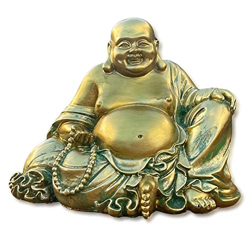 Zensational Laughing Buddha Statue for Good Luck – Buddha Statue for Home – Buddha Décor for Living Room - Feng Shui Décor Buda - Buddha Statues for Home Decor – Large Gold Budda for Wealth