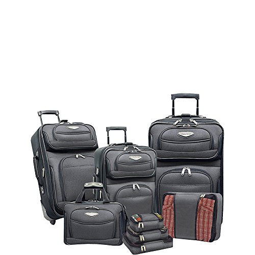 Travel Select Amsterdam Expandable Rolling Upright Luggage, Gray, 8-Piece Set