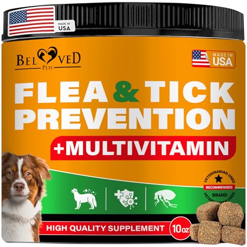 Flea and Tick Prevention Chewable Pills for Dogs - Revolution Oral Flea Treatment for Pets & Complex Multivitamin -Natural Pest Control & Defense Chews - Small Tablets Made in USA (10 Oz)