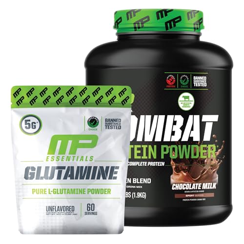 Muscle Pharm Combat 4lb Chocolate Protein and MusclePharm Pure L-Glutamine