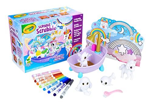 Crayola Scribble Scrubbie Peculiar Pets, Pet Care Toy, Includes Working Tub & Washable Markers, Holiday Gifts for Kids, Ages 3+ [Amazon Exclusive]