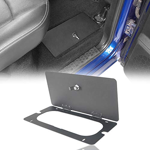 Hooke Road RAM Rear Seat Floor Storage Organizer Tray Lock Vault Box for 09-18 Dodge RAM 1500/2500/3500 Pickup Truck