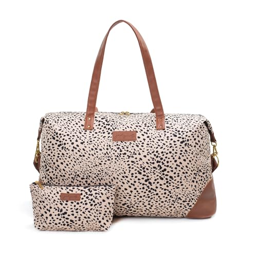 Jadyn Luna Women's Weekender Bag and Travel Duffel, Large 37 Liter Capacity (Cheetah Spot)