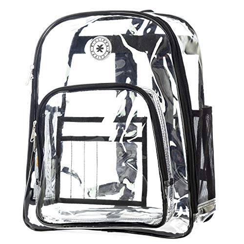 K-Cliffs Heavy Duty Clear Backpack Quality See Through Student Bookbag Durable PVC Travel Transparent Workbag Security Bag