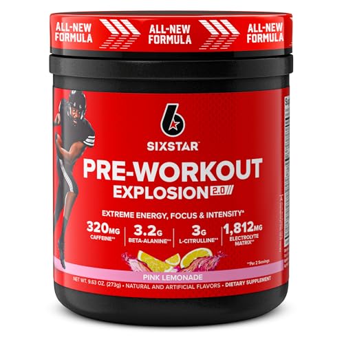 Six Star Pre-Workout Powder for Men & Women, Pink Lemonade (30 Servings) - Preworkout Explosion 2.0 Energy Powder Drink Mix with Beta-Alanine & Caffeine - Sports Nutrition Supplement Products