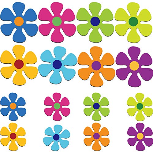 Outus Car Flower Magnet Funny Magnetic Decals Decorations Cute Fridge Magnets 60s Flower Cutout Magnet for Car Home Door Whiteboard Refrigerator (16 Pieces,3.9 x 3.9 Inch, 2.2 x 2.2 Inch)
