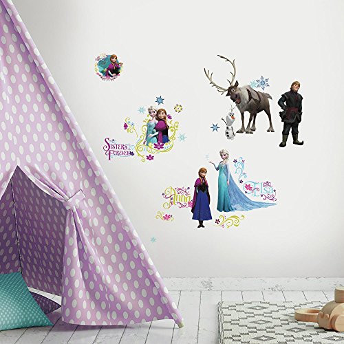 RoomMates RMK2361SCS Disney Frozen Elsa and Anna Peel and Stick Wall Decals 1.3 ' x 1.2 ' to 12.34 ' x 13.9 '