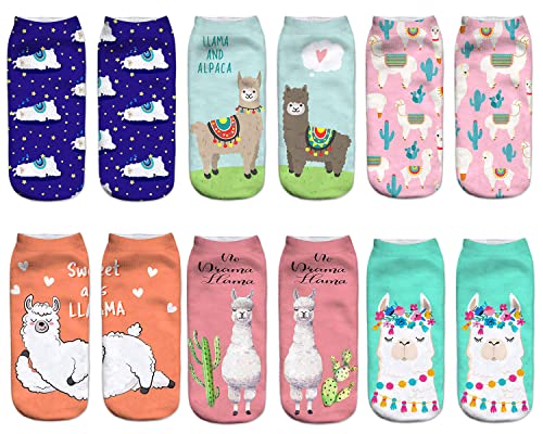 Benefeet Sox Alpaca Ankle Socks Women Cute Funny Llama Animal Cartoon Socks Girls Cazy Low Cut Pink Graphic Patterned Novelty Couple Matching Quarter Socks Thanksgiving Xmas Gift for Alpaca Lovers