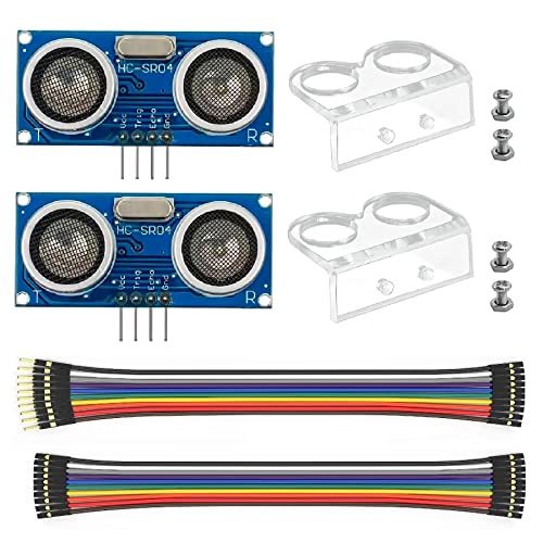 WWZMDiB 2Pcs HC-SR04 Ultrasonic Sensor Module for Arduino R3 MEGA Mega2560 Duemilanove Nano Robot XBee ZigBee (2Pcs HC-SR04 with housing)