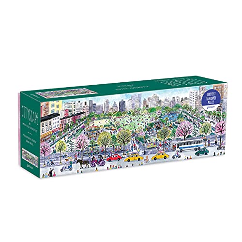 Galison Michael Storrings Cityscape Panoramic Puzzle, 1000 Pieces, City Skyline Jigsaw Puzzle Featuring Colorful Artwork by Storrings Thick, Sturdy Pieces, Challenging Family Activity
