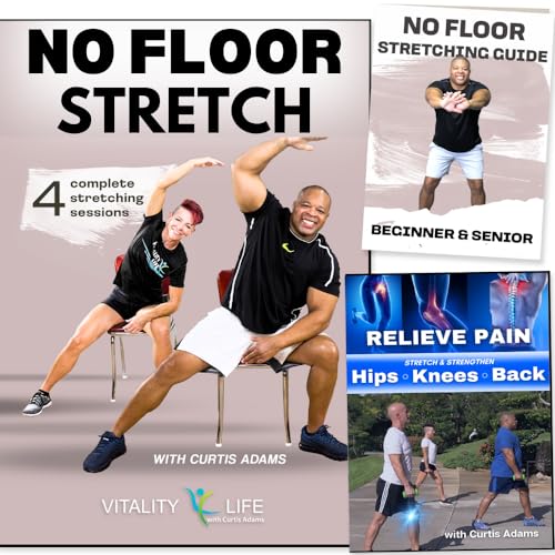 STRETCHING EXERCISES FOR SENIORS DVD- 4 Sessions. Increase Flexibility& Relieve Pain. Stretch yourself healthy! Stretching for seniors & beginners. Replace chair yoga for seniors over 60 dvd yoga dvd.