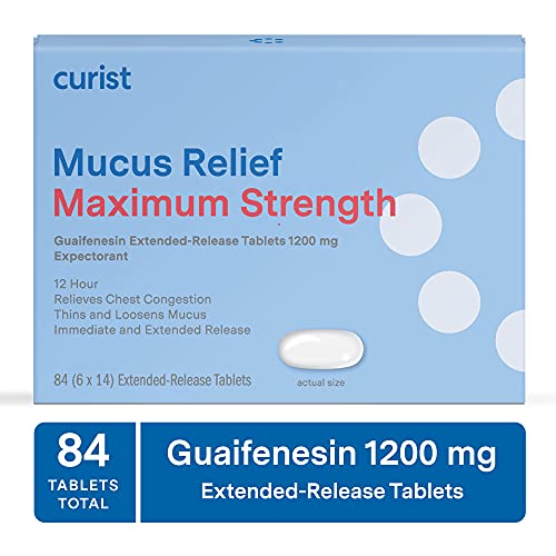 Curist Guaifenesin Mucus Relief 1200 mg Maximum Strength OTC - 84 Count Extended Release Tablets - Reduce Mucus Clear Congestion (84 Count Tablet Bulk Pack)