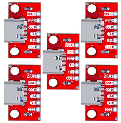 LGDehome USB Type-C Breakout Board Serial Basic Breakout Female Connector Type PCB Converter Board (5 PCS)