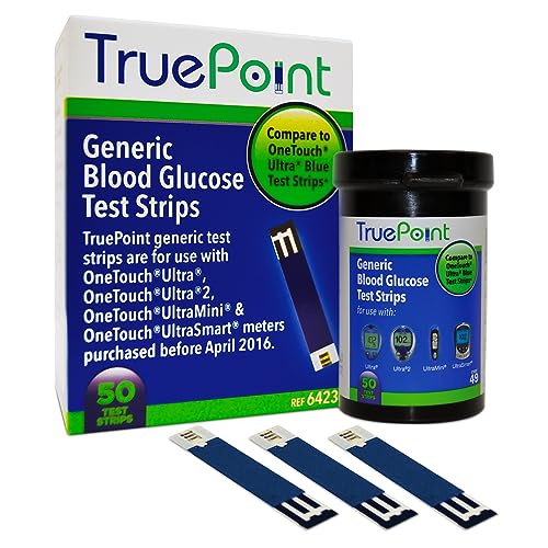 TruePoint Generic Test Strips 50 Count for Use with OneTouch Ultra, Ultra2, and UltraMini & UltraSmart Meters All Purchased Before April 2016