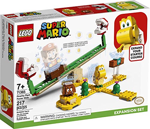 LEGO Super Mario Piranha Plant Power Slide Expansion Set 71365; Building Kit for Kids to Combine with The Super Mario Adventures with Mario Starter Course (71360) Playset (217 Pieces)