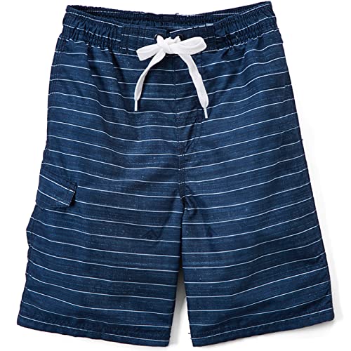 Kanu Surf boys Line Up Quick Dry Upf 50+ Beach Swim Trunks, Line Up Navy, 10 12 US