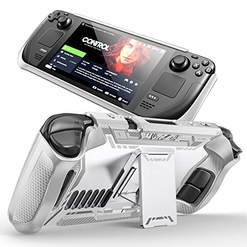 Mumba [Blade Series] Case for Steam Deck/Steam Deck OLED with Kickstand, TPU Grip Shock Protective Cover Accessories, Heat Dissipation Friendly, Anti-Slip & Anti-Scratch Protector (Gray)