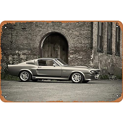 Mustang Eleanor Retro Car Poster Cars Vintage Tin Metal Sign 8x12 Inch Wall Decor