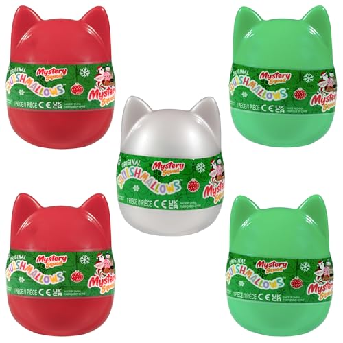Squishmallows 4' Christmas Mystery Capsules 5 Pack - Official Kellytoy Mini Christmas Plush - Collectible Soft & Squishy Holiday Stuffed Animal Toy - Gift for Stocking Stuffers, Kids, Girls & Boys