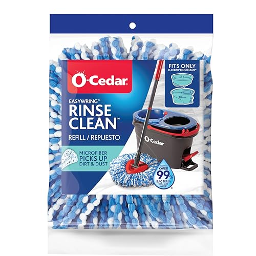 O-Cedar EasyWring RinseClean Spin Mop Microfiber Refill, 1-Pack, Blue