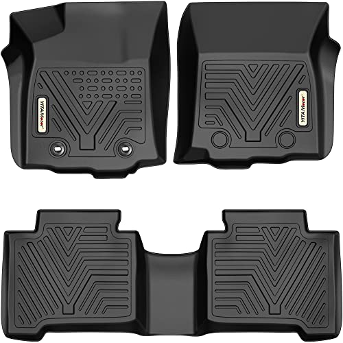 YITAMOTOR Floor Mats Compatible with Tacoma, Custom Fit Floor Liners for 2016-2017 Toyota Tacoma Double Cab, 1st and 2nd Row All Weather Protection, Black