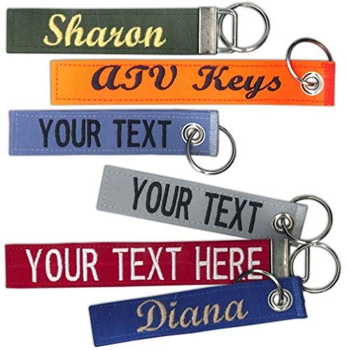 Custom Name Tape Material 4.5' and 6' Luggage/Crate Tags with Grommet or Clamp Option 2 Sizes to Choose from!