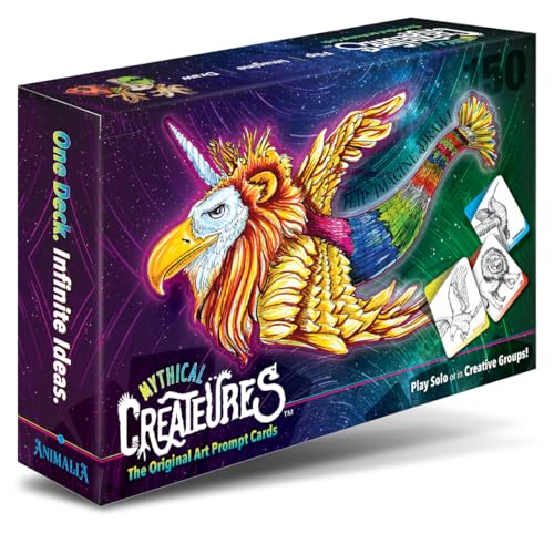 Mythical Creatures Drawing Games for Kids Mashup Animals Art Ideas. 150 Prompt Cards. Creative Gift for Tweens, Teens + Family Fun Night for Artsy Imaginations!