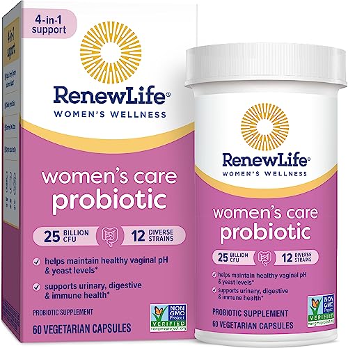 Renew Life Women's Probiotic Capsules, Supports Vaginal, Urinary, Digestive and Immune Health, L. Rhamnosus GG, Dairy, Soy and gluten-free, 25 Billion CFU, 60 Count