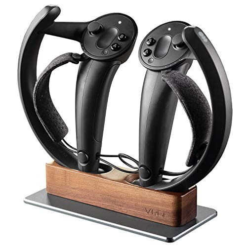 VRGE - Index Controller Dock - Premium Wood Top Storage and Charge Station for Valve Index VR Controllers