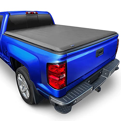 Tyger Auto T1 Soft Roll Up Truck Bed Tonneau Cover Compatible with 2014-2018 Chevy Silverado / GMC Sierra 1500; 2015-2019 2500 HD 3500 HD; 2019 LD/Limited Only | 6'6' Bed (78') | TG-BC1C9007 , Black