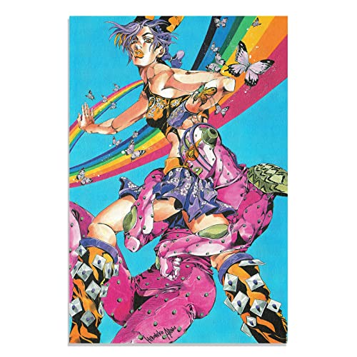 KGARB Jjba Poster JoJos Bizarre Adventure Poster Jolyne Cujoh Canvas Wall Art Print Picture for Office Room Decor Gift 12' x 18' Unframed