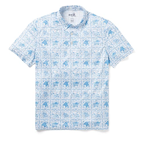 Reyn Spooner Men's Lahaina Sailor brrr Performance Polo Hawaiian Aloha Shirt, White, XL