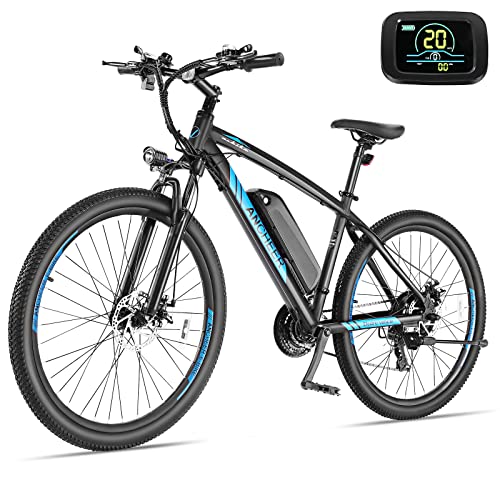 ANCHEER Hummmer Electric Bike for Adults 27.5'' Peak 750W Electric Mountain Bike/Ebike, 3 Hours Fast Charge, 55 Miles Electric Bicycle with 48v/499Wh Battery, LCD Display, 21/24 Speed Gears