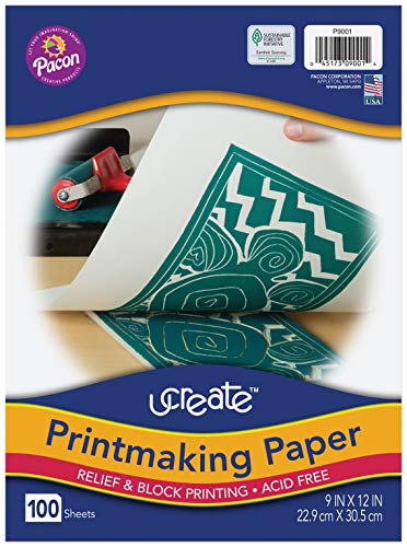 Ucreate Printmaking Paper, 9'x12', White, 100 Sheet, P9001