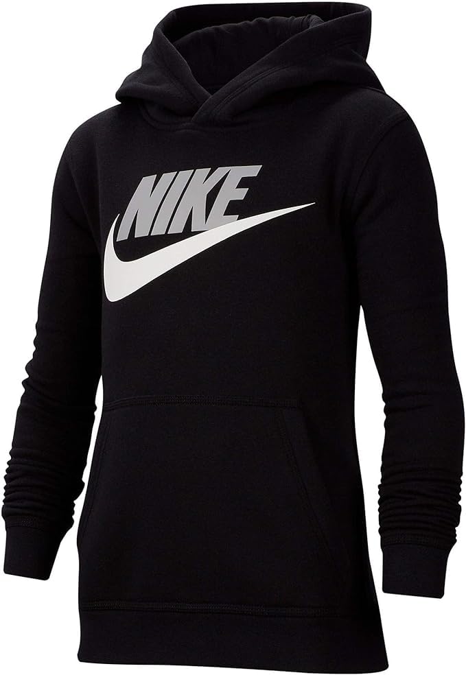 Nike Boys Sportswear Hbr Club Fleece Hoodie (Black/(Light Smoke Grey), 2T)