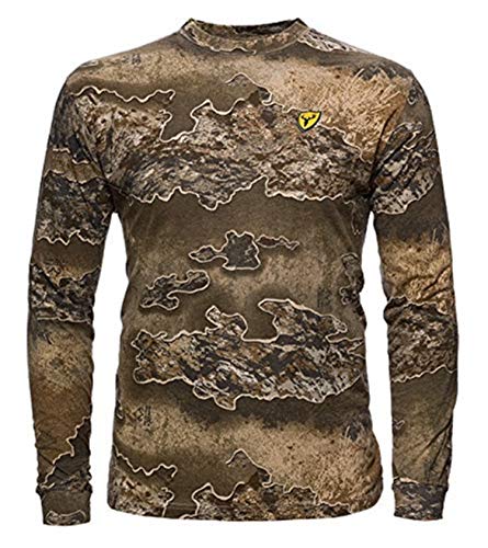 SCENTBLOCKER Scent Blocker Fused Cotton Lightweight Long-Sleeve Shirt, Camo Hunting Clothes (RT Excape, Large)