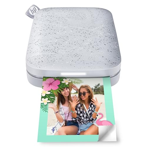HP Sprocket Portable 2x3' Instant Color Photo Printer (Luna Pearl) Print Pictures on Zink Sticky-Backed Paper from your iOS & Android Device.