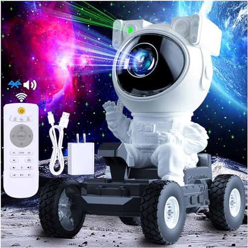 Astronaut Galaxy Projector Star Night Light, Space Man Buddy Starry Nebula Ceiling Planetarium LED Projector Lamp Gift for Kids Room Adults Bedroom, with Remote Timer Bluetooth Speaker