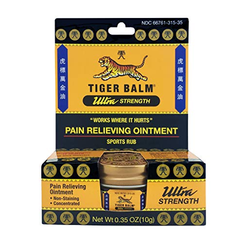 Tiger Balm Pain Relieving Ultra Strength, 10g – Soothing & Ultra Strength Muscle Rub Ointment – Non-Staining Sports Muscle Rub