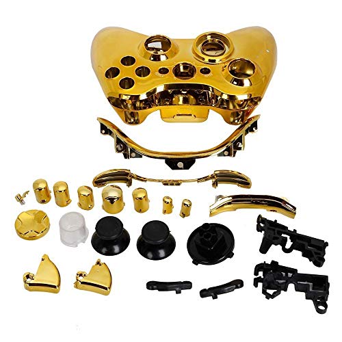 OSTENT Full Controller Shell Case Housing for Microsoft Xbox 360 Wireless Controller Color Gold