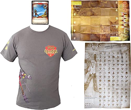 Huntik Secrets & Seekers - Seeker League Collection Set - 33 Card Deck, Playing Game Mat, Game Card Checklist & Seeker League Large T-Shirt