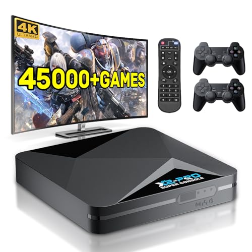 Kinhank Super Console X2 Pro Video Game Console Built-in 45000+ Games, Android 9.0/CoreELEC/Emuelec 4.6 3 System In One, S905X2 Chip, 4K UHD Output,2.4G/5G, BT 5.0