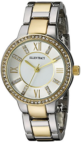 Ellen Tracy Women's Quartz Metal and Alloy Watch, Color:White (Model: ET5189TTG)
